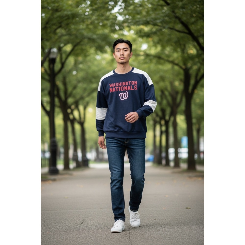 Fanatics Washington Nationals MLB Sweatshirt Mens3X Navy Blue Crew Neck Pullover